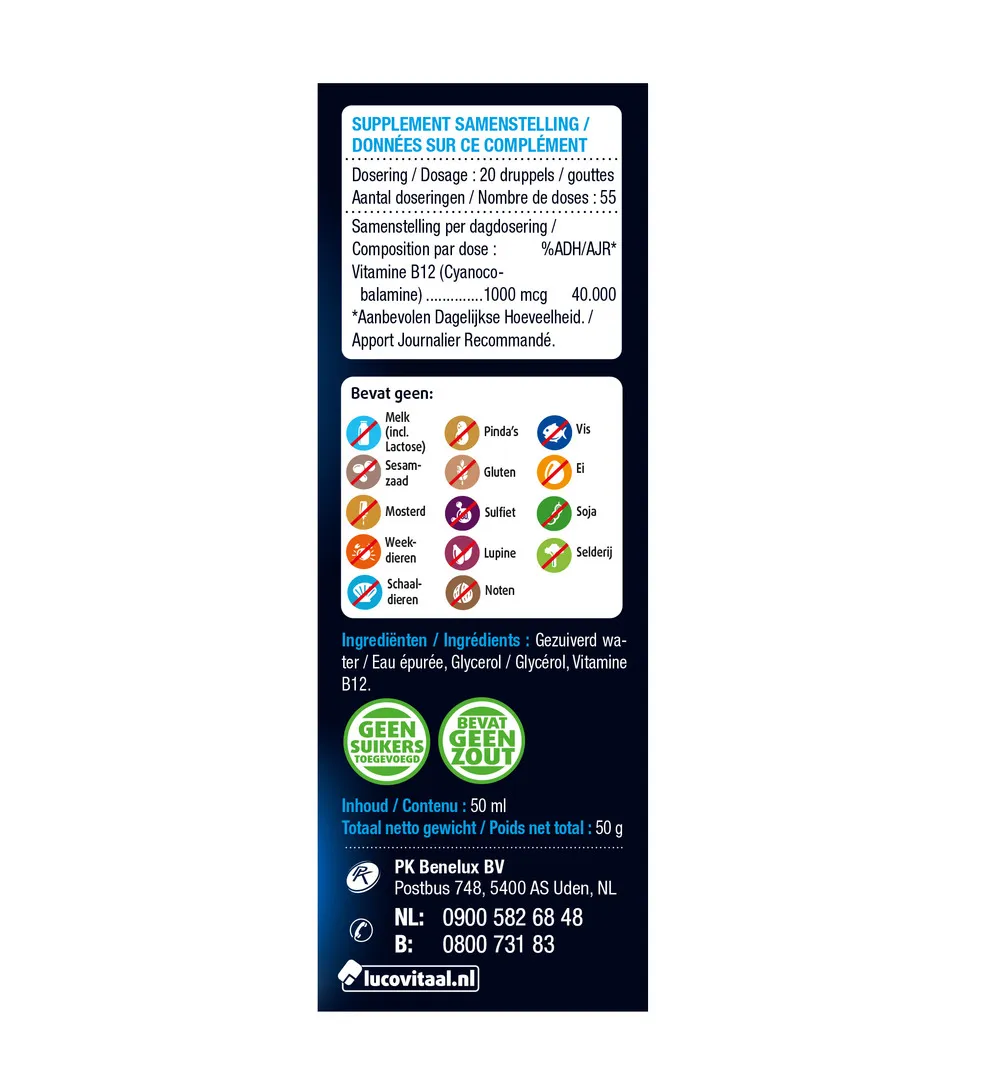 Lucovitaal Vitamine B12 Druppels (50 ml)