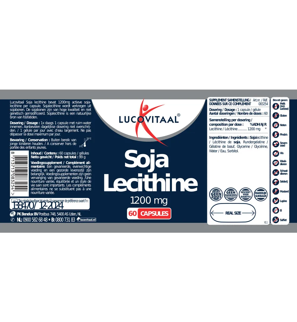Lucovitaal Soja Lecithine 1200Mg (60 capsules)