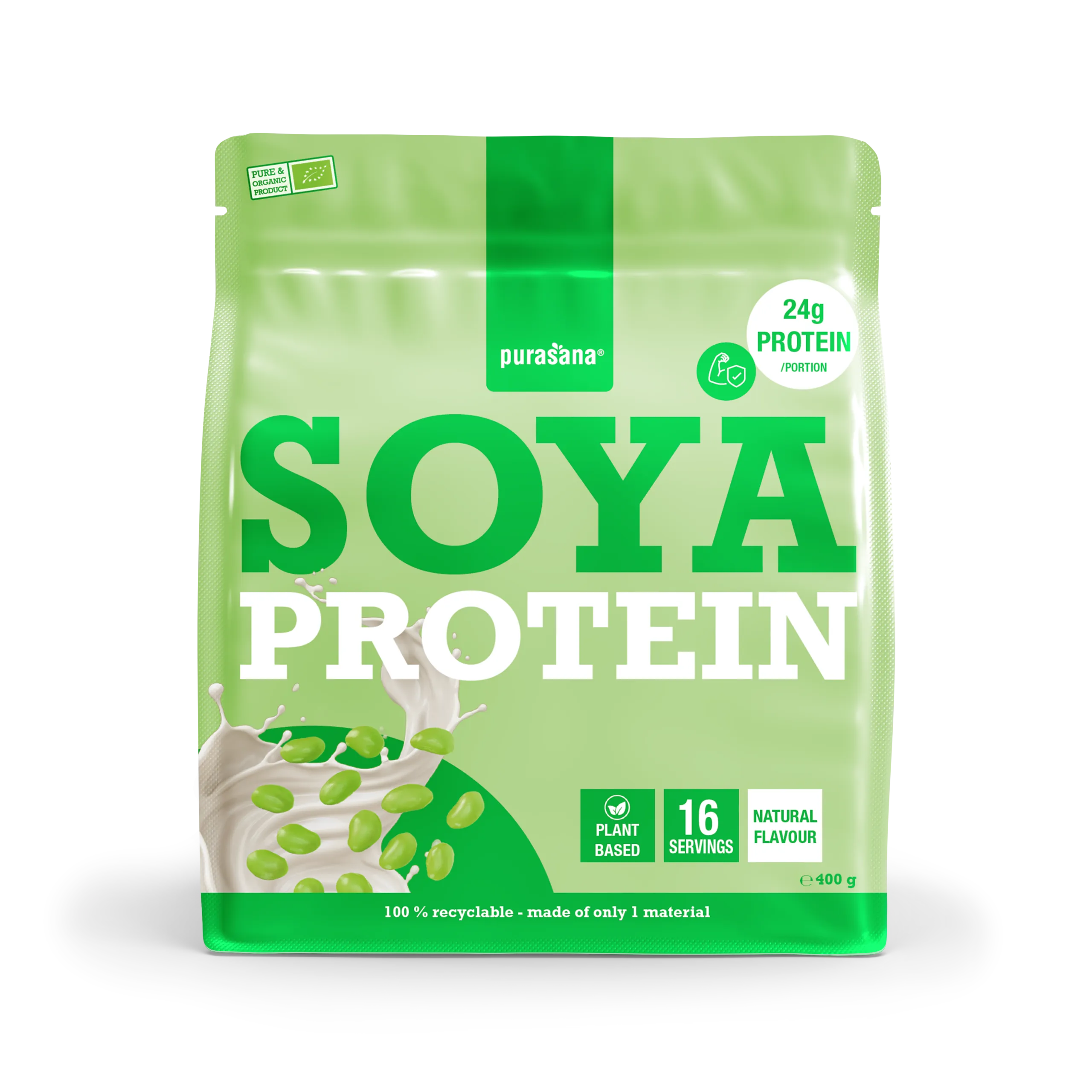 Purasana Plant Protein Soja Natuurlijk Bio (400 gr)