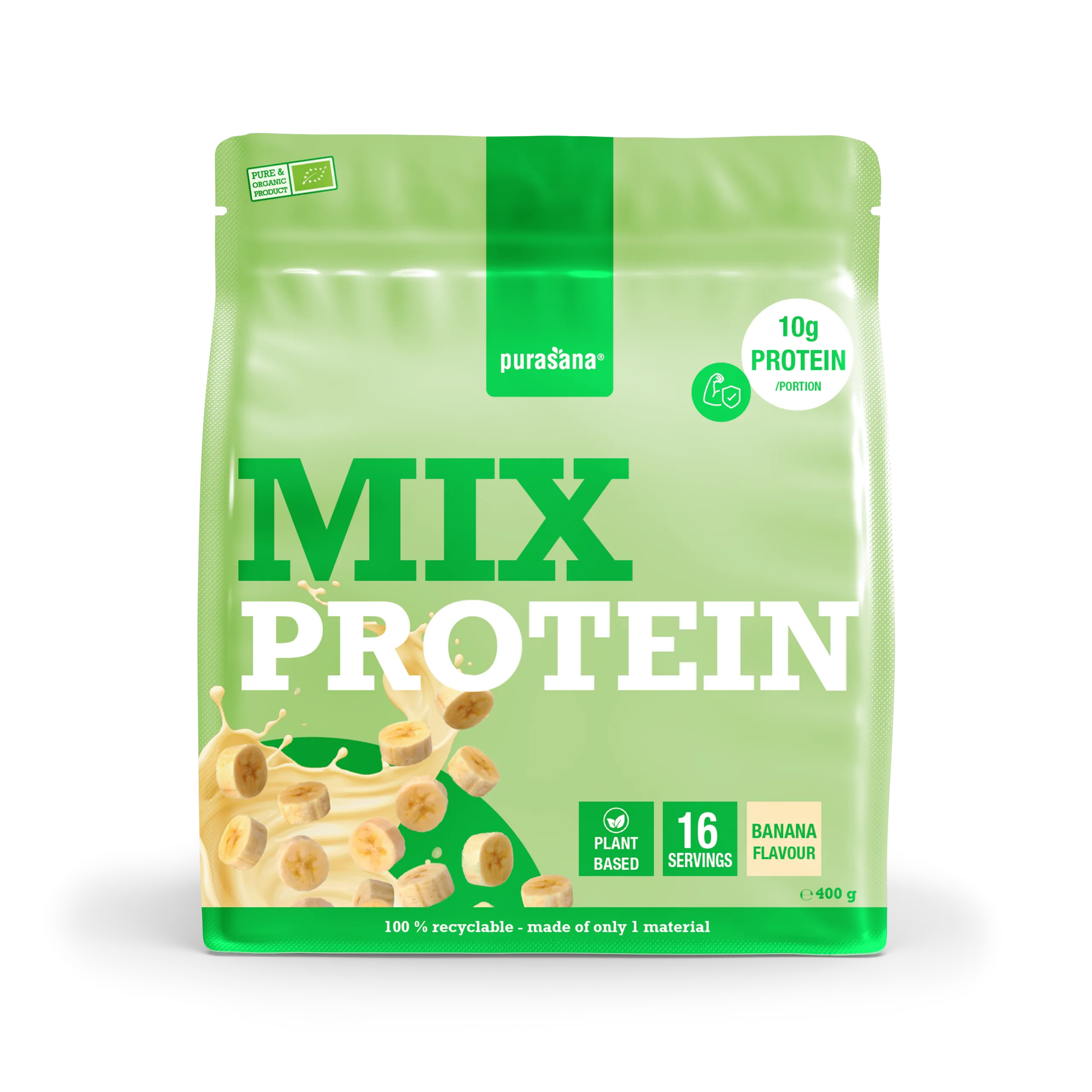 Purasana Plant Protein Mix Banaan Bio (400 gr)