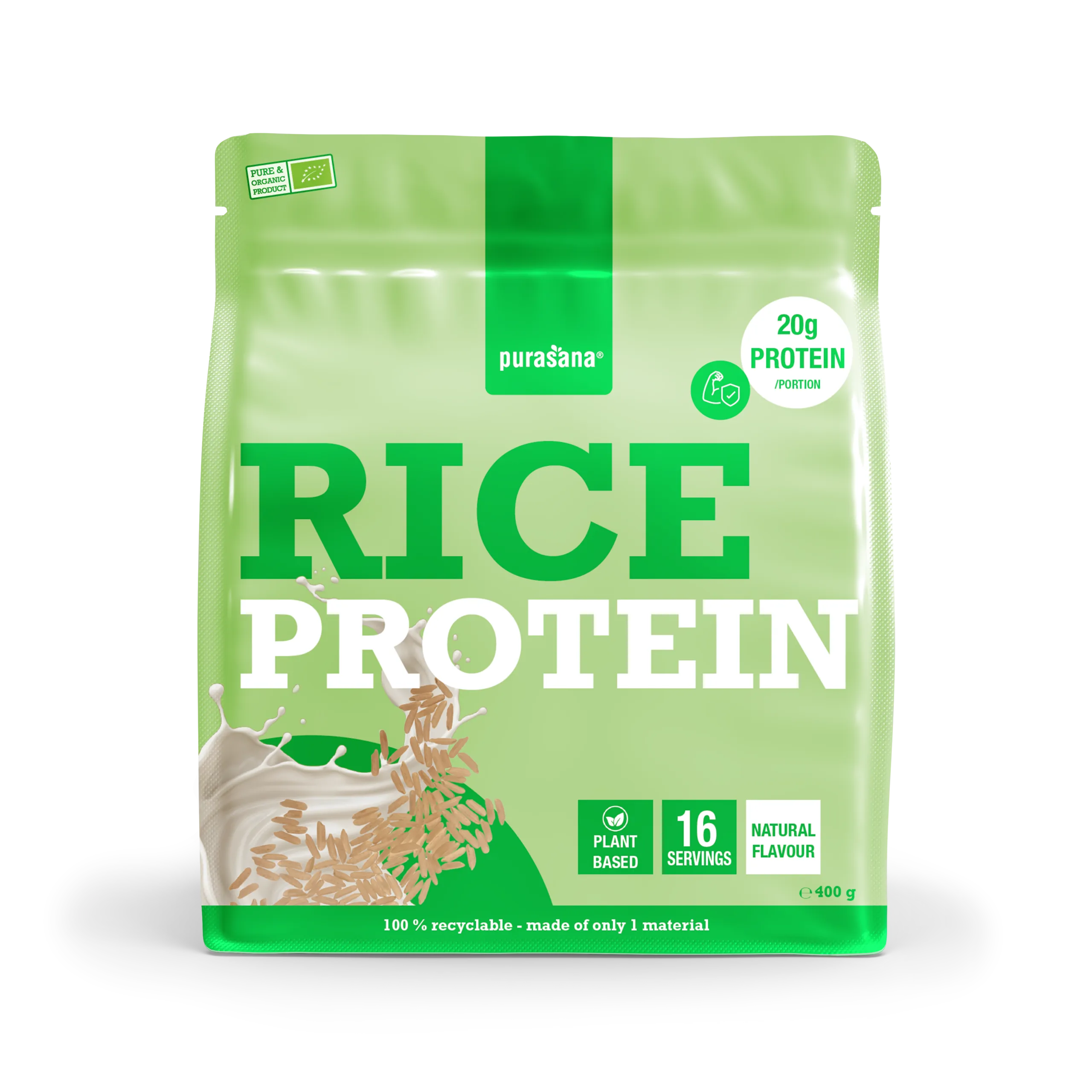 Purasana Plant Protein Rijst Natuurlijk Bio (400 gr)