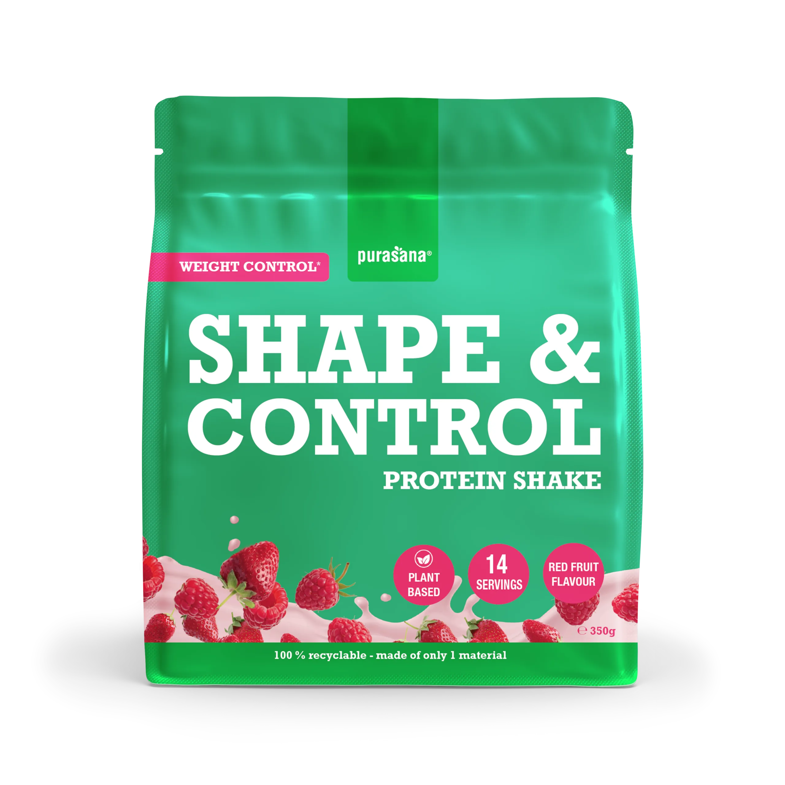 Purasana Shape & Control Plant Protein Rode Vruchten (350 gr)