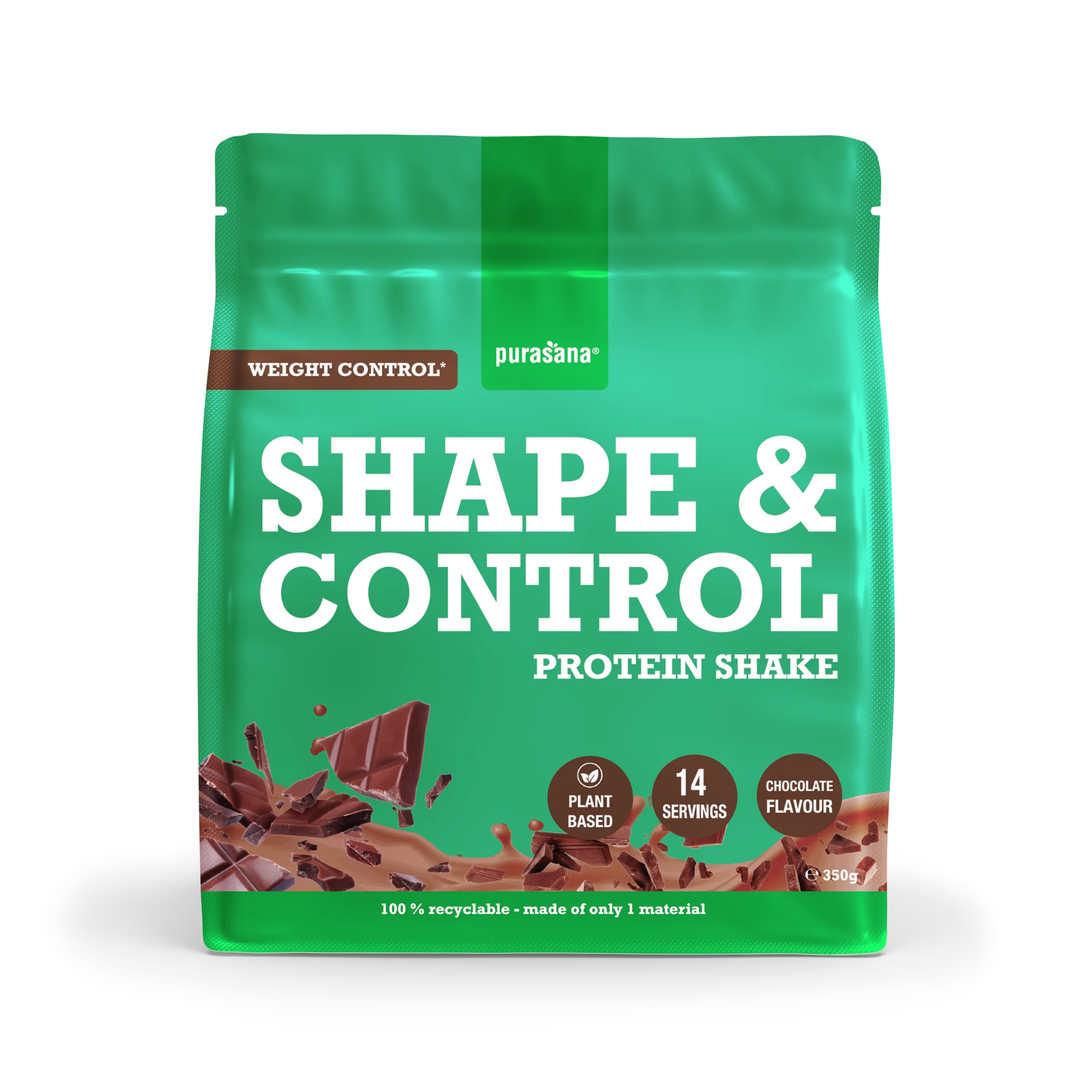Purasana Shape & Control Plant Protein Chocolade (350 gr)