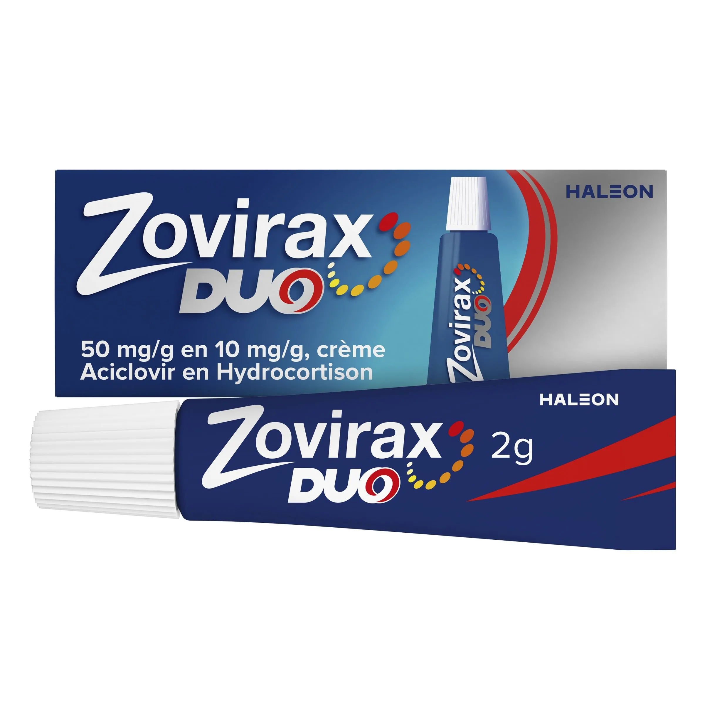 Zovirax DUO Koortslip Creme Aciclovir 50mg/g & Hydrocortison 10mg/g (2 gr)