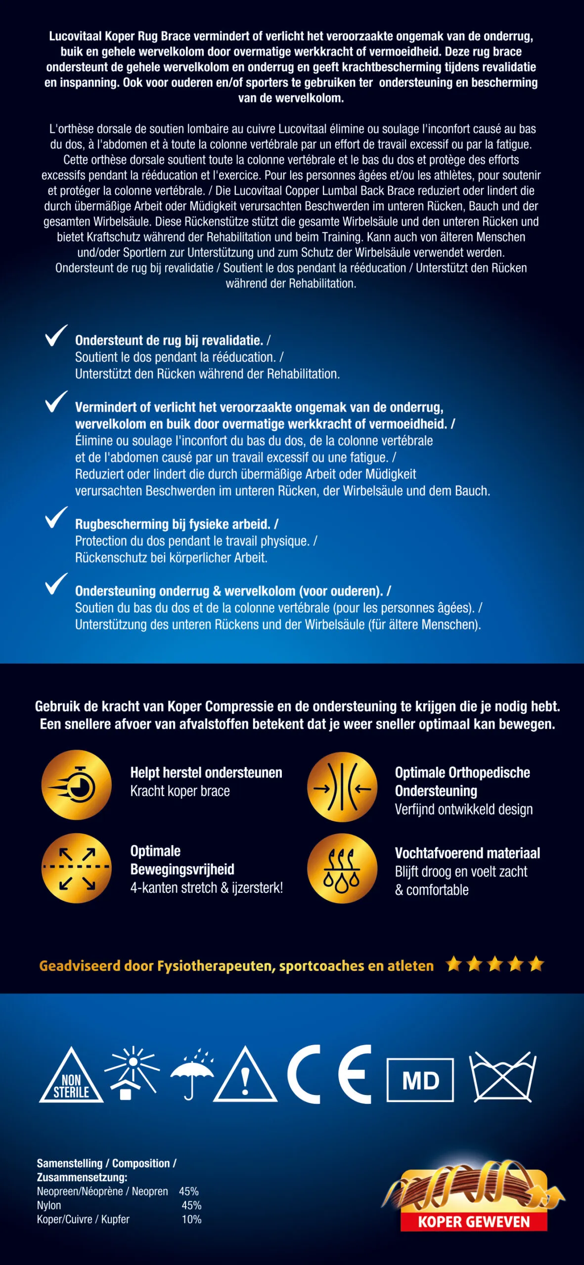 Lucovitaal Brace Rug Koper (1 stuk)