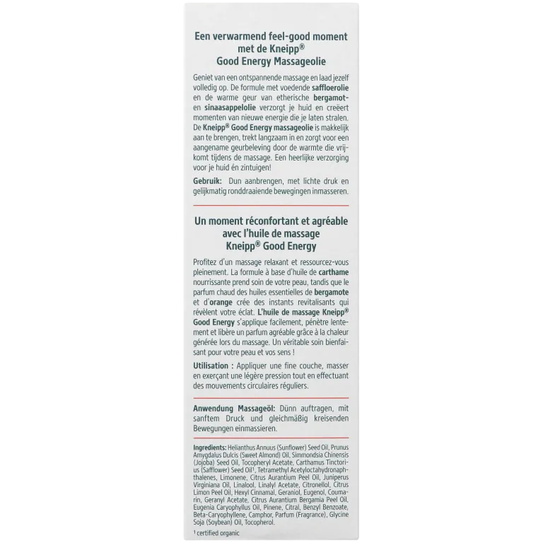 Kneipp Massageolie Good Energy met Pompje (100 ml) - image 2