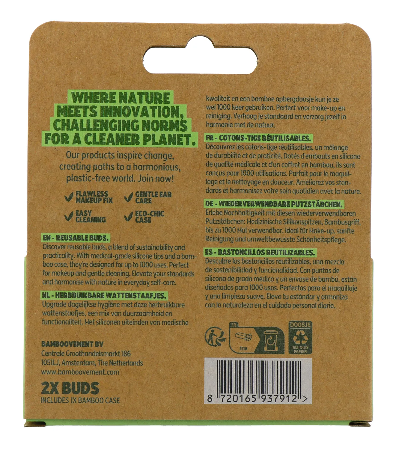 Bamboovement Herbruikbare Wattenstaafjes (2 stuks)