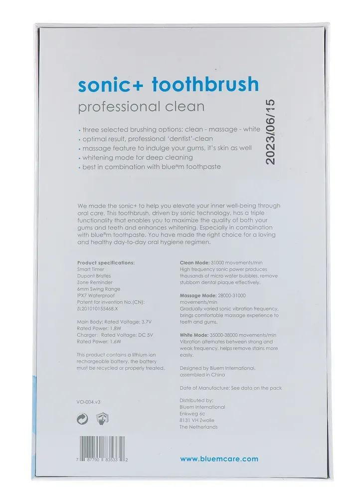 Bluem Electrische Tandenborstel Sonic Plus (1 stuk)