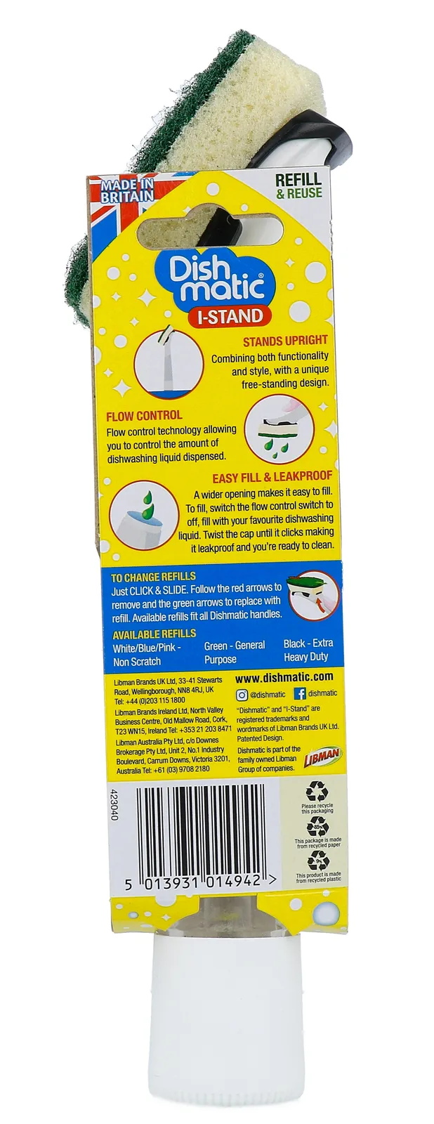 Dishmatic I Stand Vulbare Afwasborstel (1 stuk)