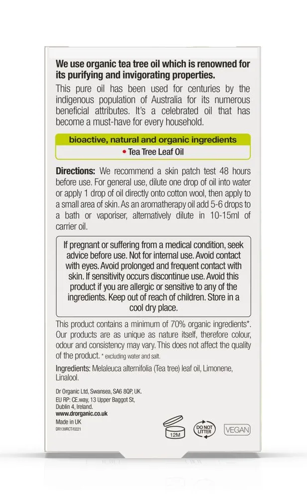 Dr Organic Tea Tree Pure Oil (10 ml) - image 2