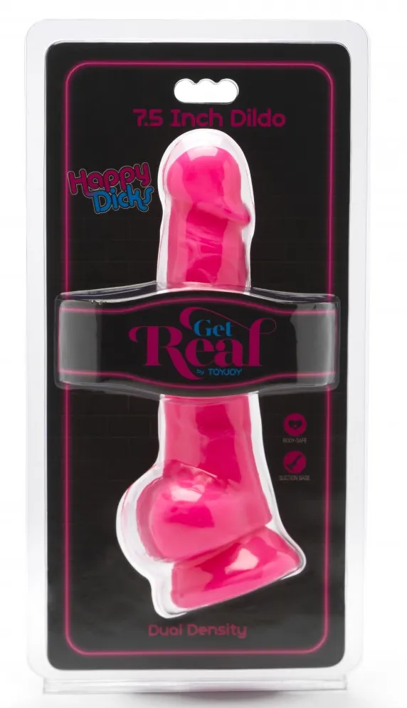 Toyjoy Dildo Happy Dicks Balls 7,5 Inch Roze (1 stuk)
