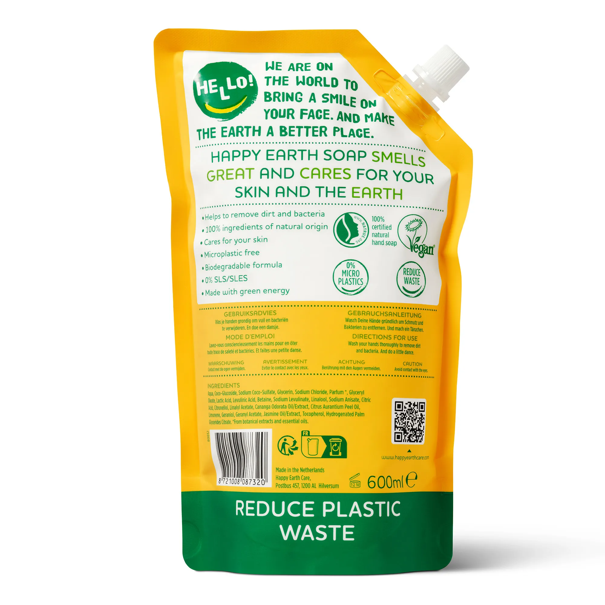 Happy Earth Pure Hand Soap Refill Jasmine Ho Wood (600 ml)