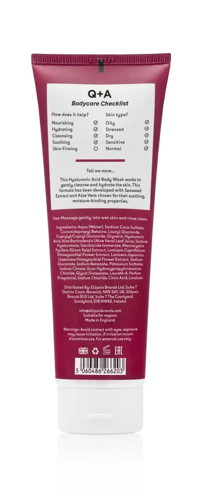 Q+A Hyaluronic Acid Body Wash Apple Avocado (250 ml)