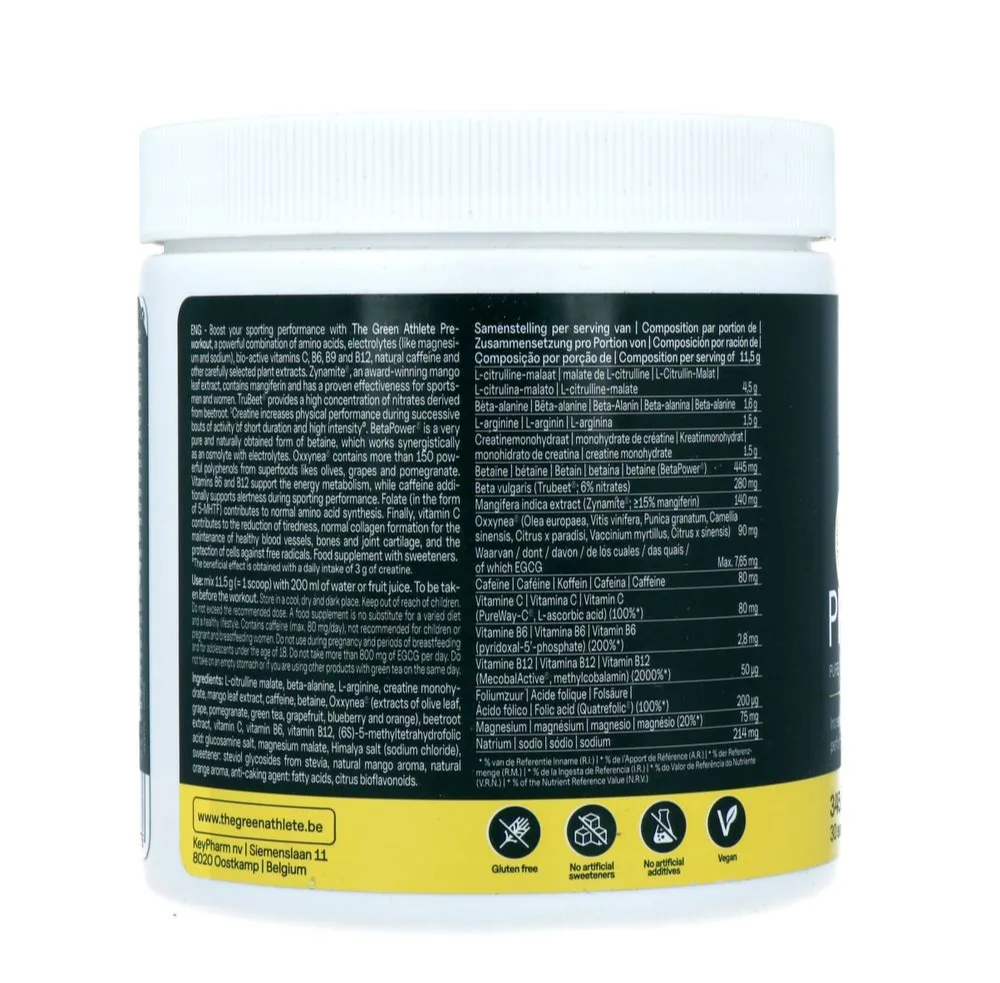 The Green Athlete Pre-workout Poeder (345 gr) - image 2