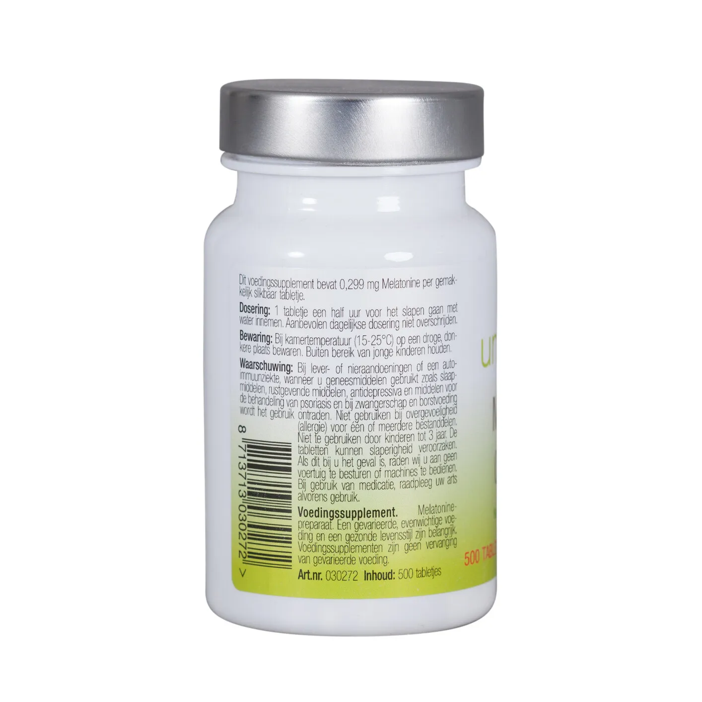 Unipharma Melatonine Puur 0,299mg Tabletten (500 tabletten)