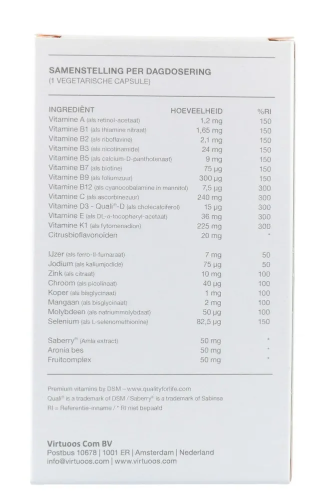Virtuoos Multi Oxidant Control Gold Capsules (90 vegetarische capsules) - image 4