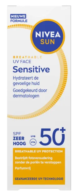Nivea Sun Breathable Uv Face Senstive SPF50+ (40 ml)