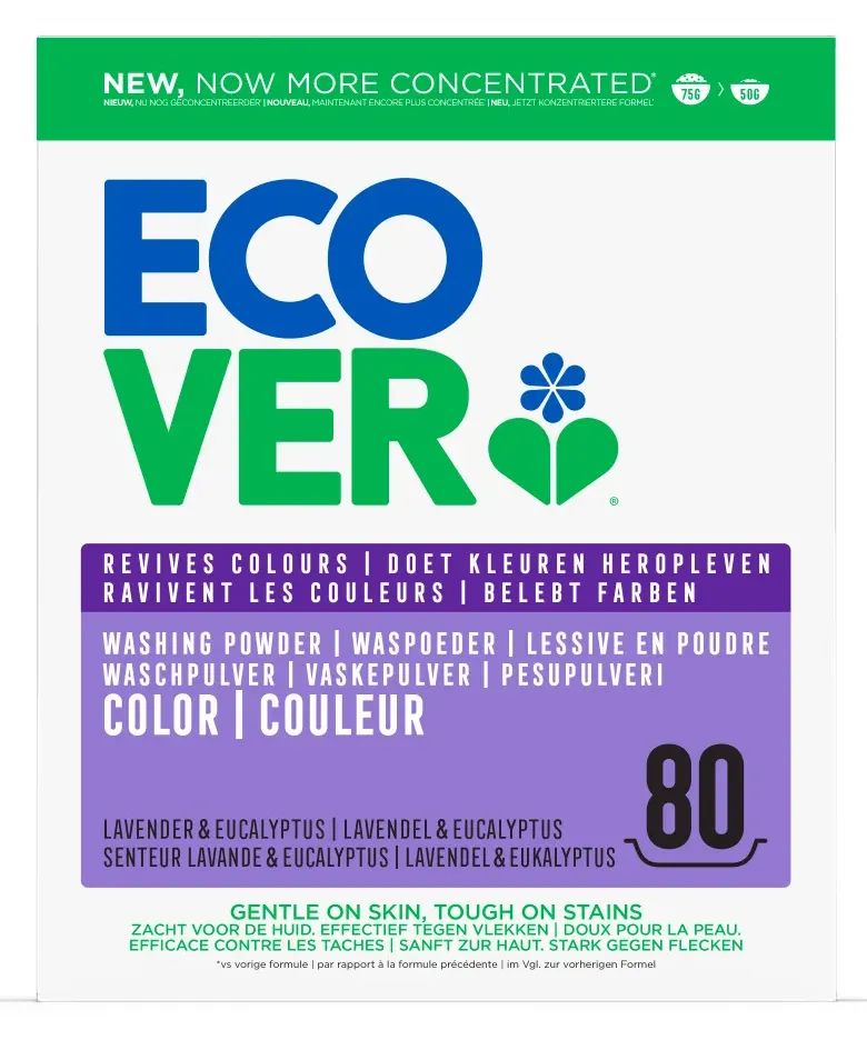 Ecover Waspoeder Color Lavendel & Eucalyptus 4kg (4000 gr)