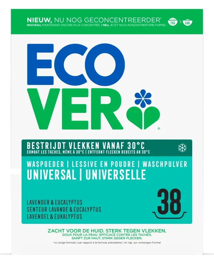 Ecover Waspoeder Universeel Lavendel & Eucalyptus 1.9kg (1900 gr)