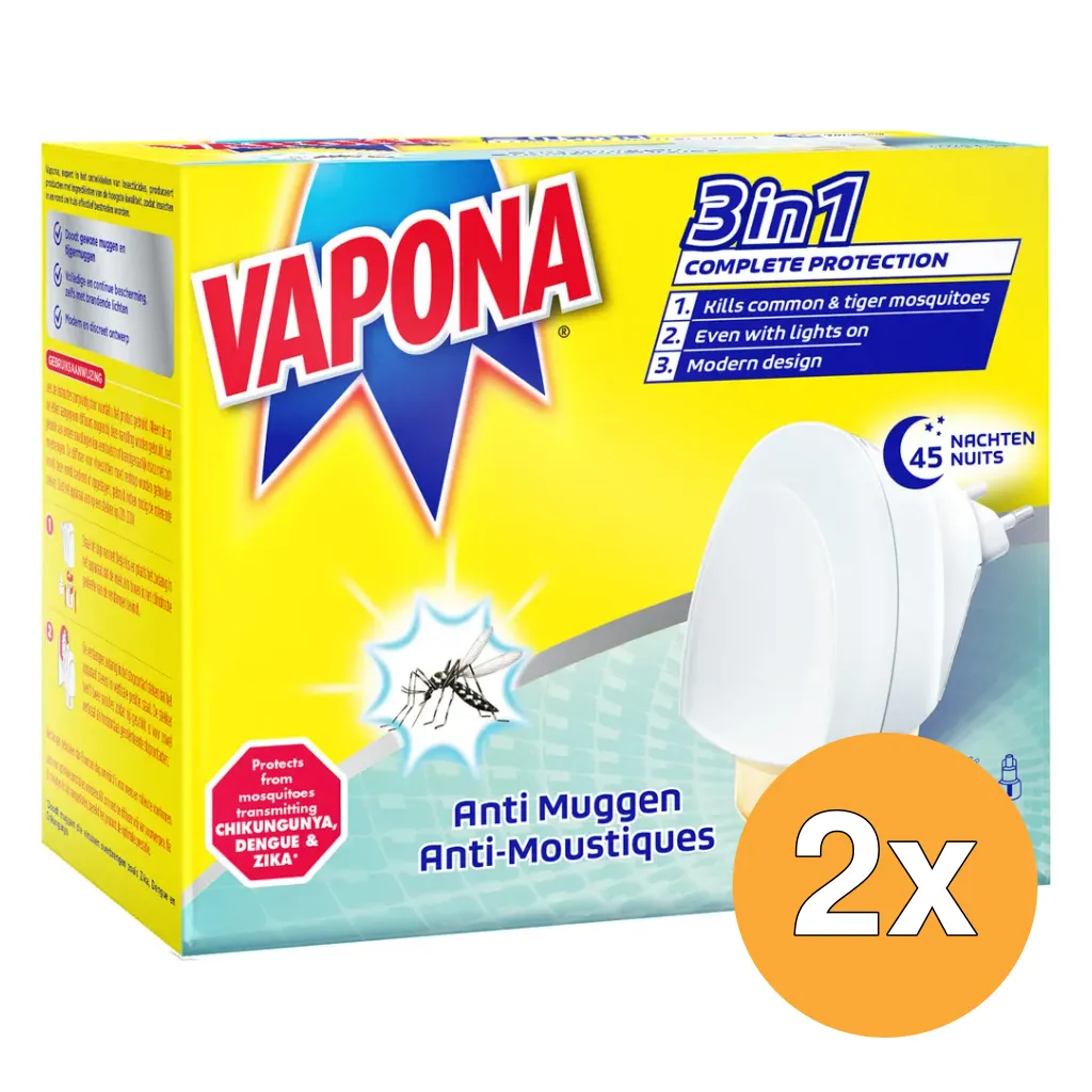 2x Vapona Anti Mug Stekker 45 Nachten (1 stuk)