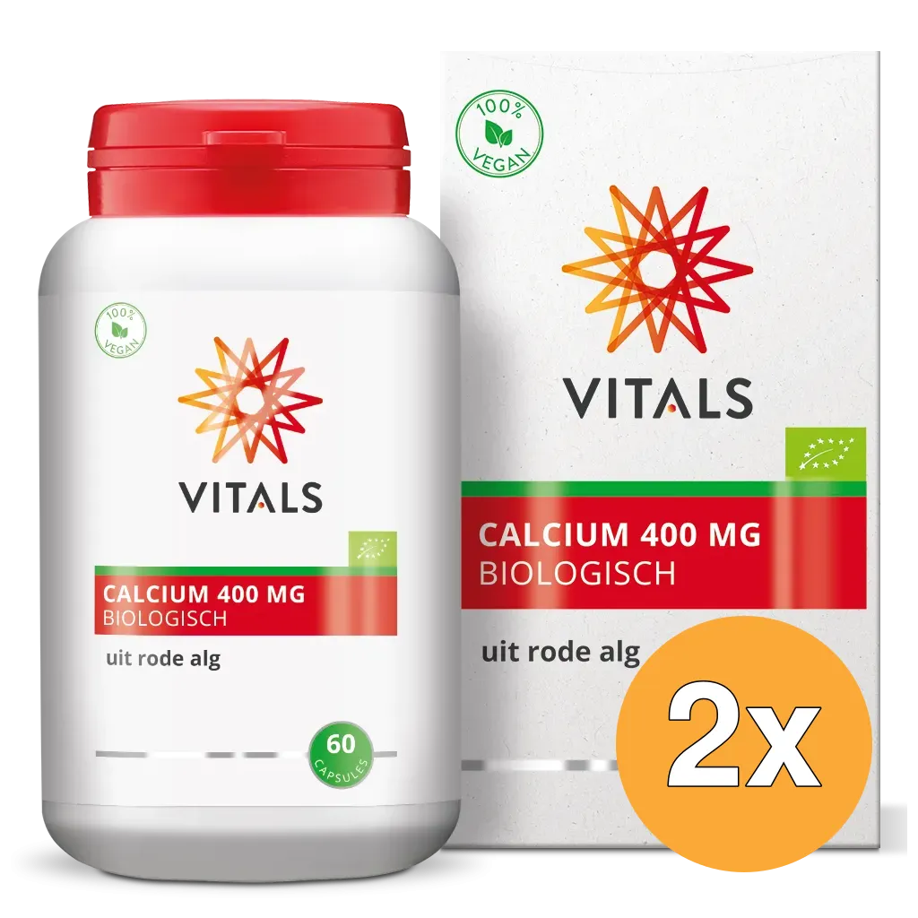 2x Vitals Calcium 400 mg Biologisch (60 capsules)