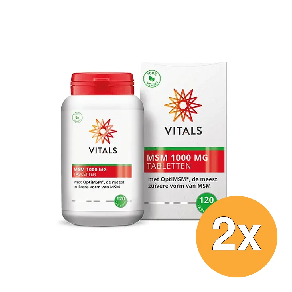 2x Vitals MSM zwavel 1000 mg (120 tabletten)
