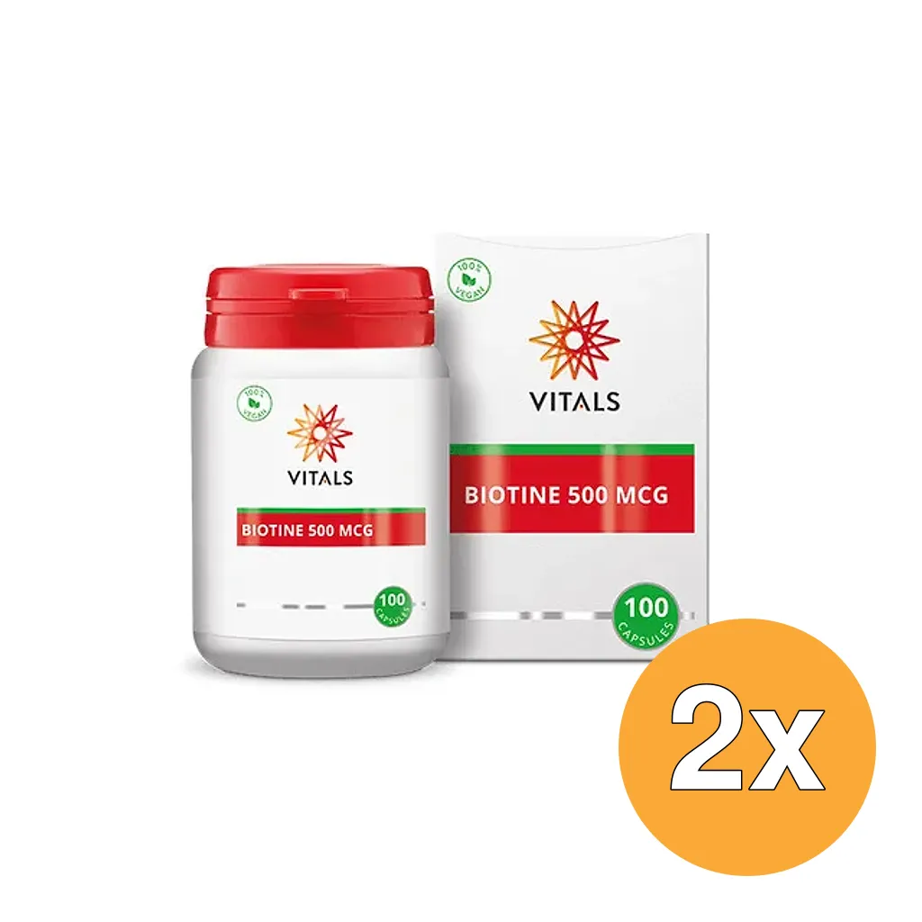 2x Vitals Biotine 500mcg (100 capsules)