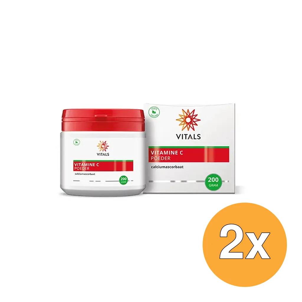 2x Vitals Vitamine C poeder (200 gr)