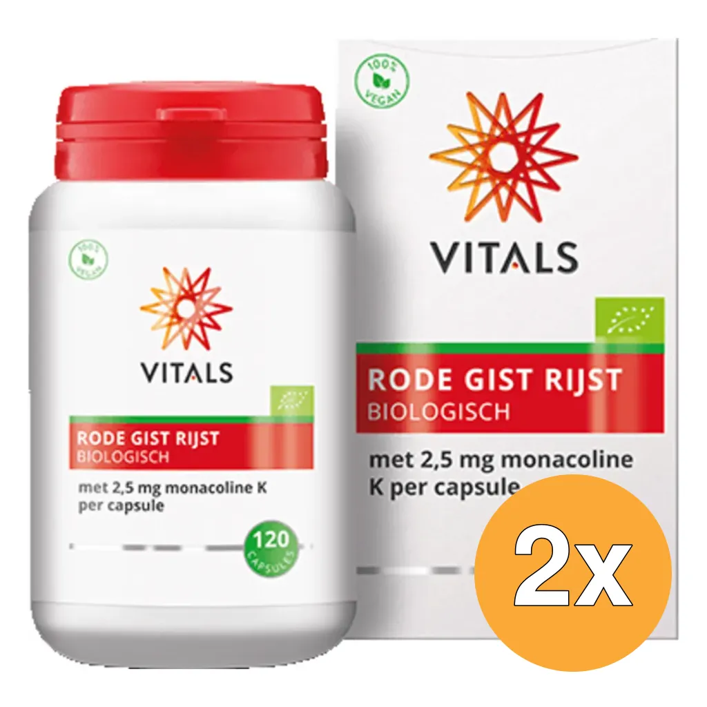 2x Vitals Rode gist rijst (120 capsules)