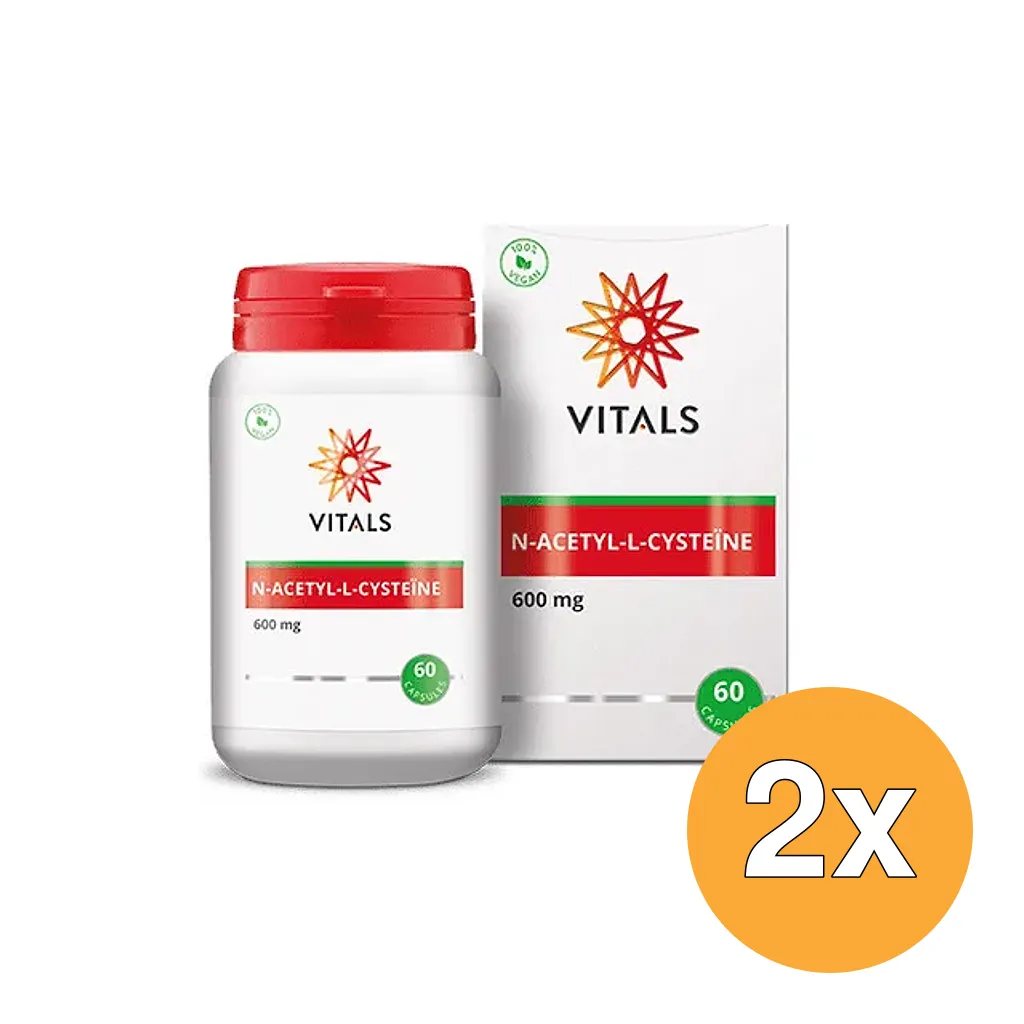 2x Vitals N-Acetyl-L-cysteine 600 mg (60 vega capsules)