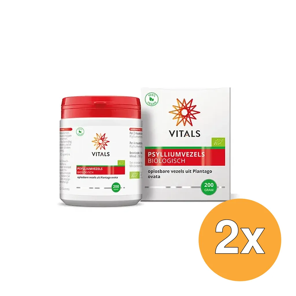 2x Vitals Psylliumvezels Bio (200 gr)