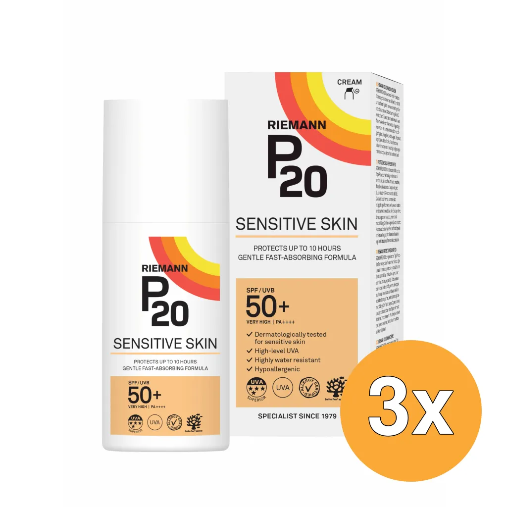 3x Riemann P20 Sensitive Skin SPF50+ Crème (200 ml)