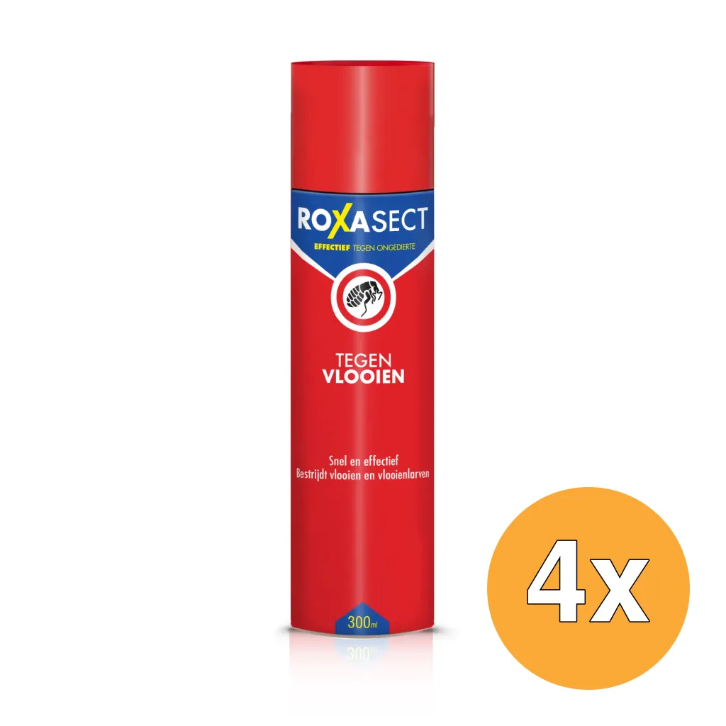 4x Roxasect Spuitbus tegen vlooien (300 ml)