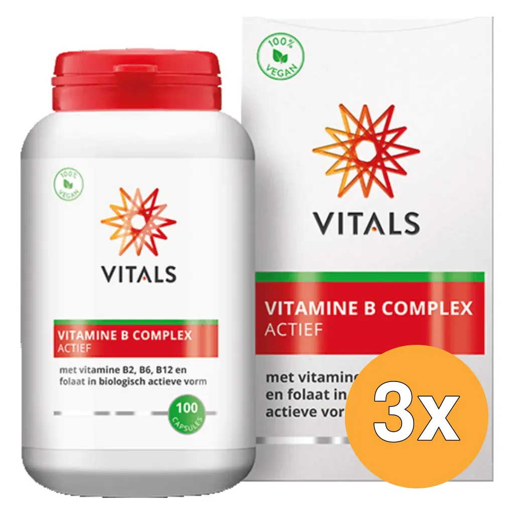 3x Vitals Vitamine B Complex Actief (100 capsules)