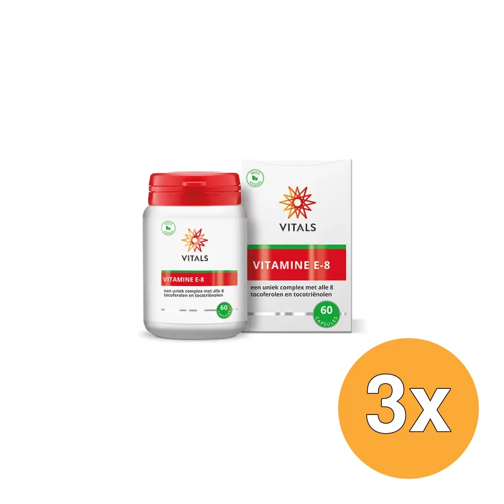 3x Vitals Vitamine E-8 (60 softgels)