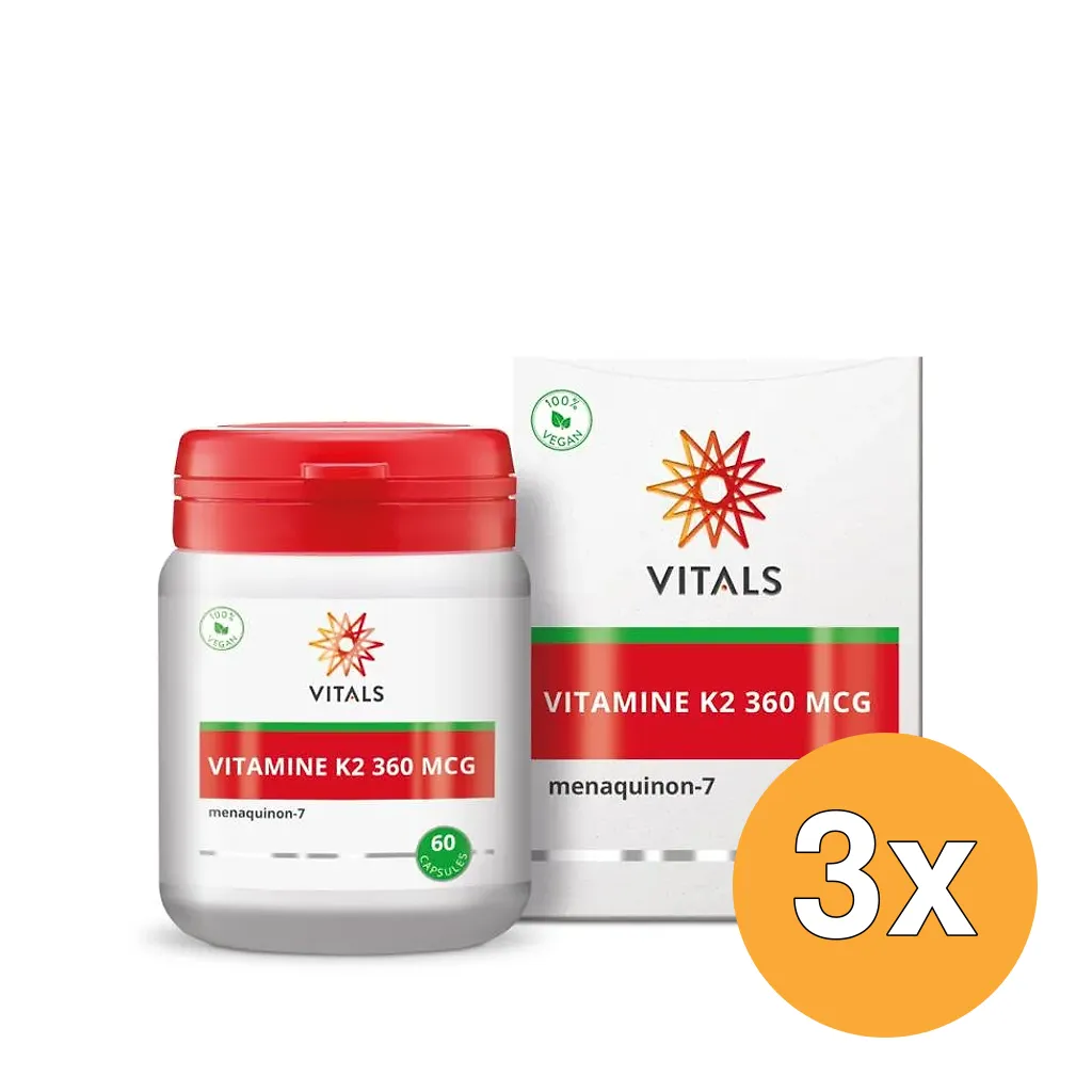 3x Vitals Vitamine K2 360Mcg (60 capsules)