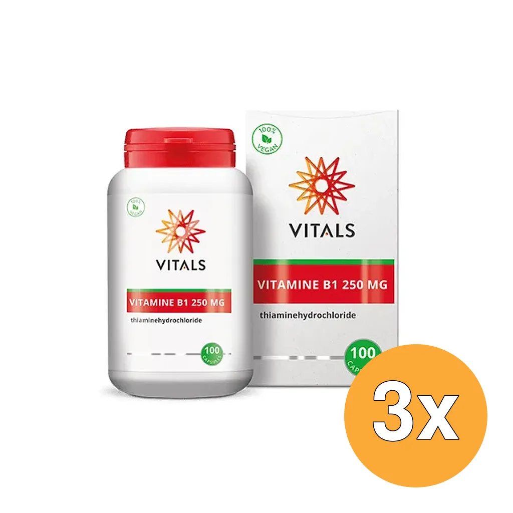 3x Vitals Vitamine B1 250 mg (100 capsules)