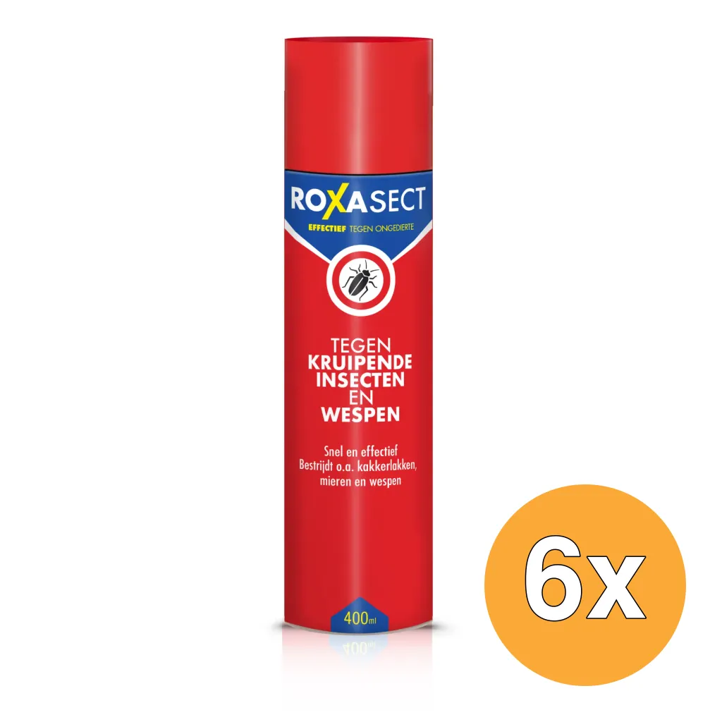 6x Roxasect Spuitbus tegen kruipende insecten/wespen (400 ml)