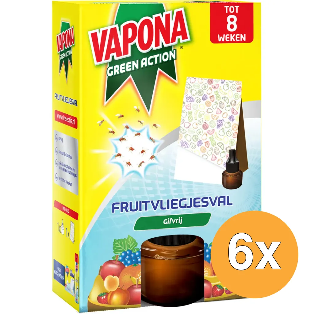 6x Vapona Fruitvliegjesval (1 stuk)