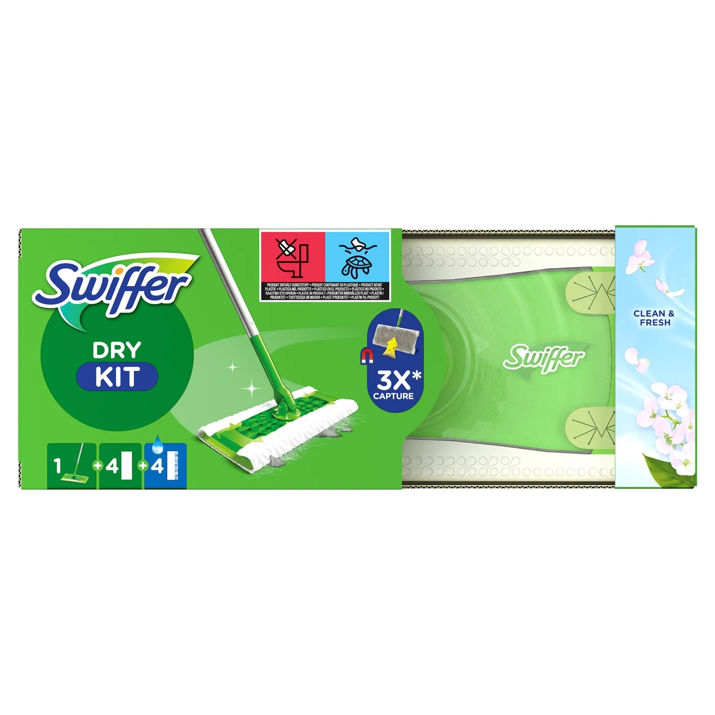Swiffer Dry Kit Vloer clean & fresh 4D+4W (1 set)
