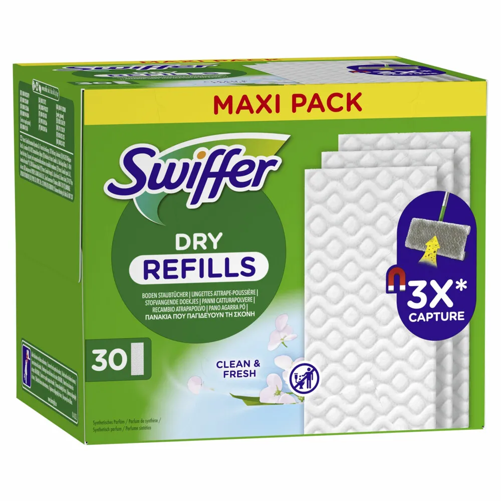 Swiffer Dry Refills - navulling clean & fresh  (30 stuks)