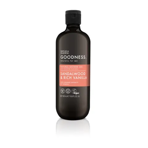 Baylis & Harding Goodness Men Showergel Sandelwood & Rich Vanilla (500 ml)