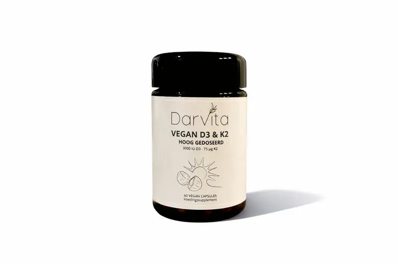 Darvita D3 & K2 3000 IU MCT-poeder (kokos) (60 vega capsules)