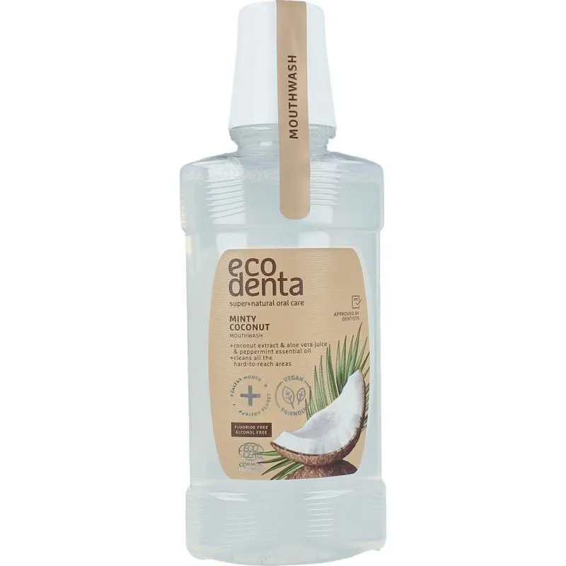 Ecodenta Mondwater Munt Kokos Bio (250 ml)