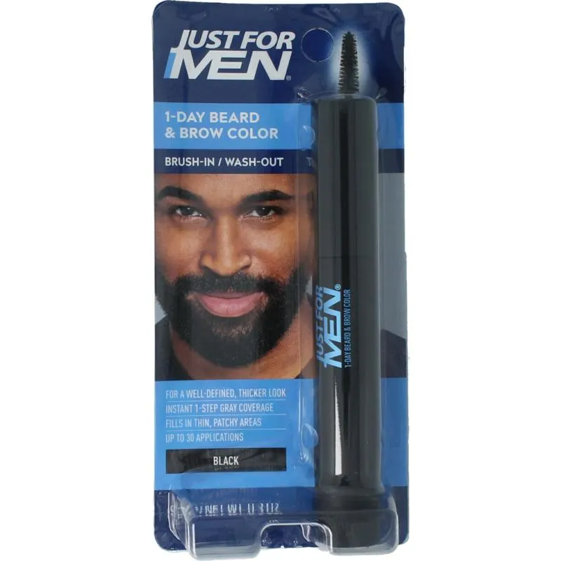 Just For Men Baard / Wenkbrauw Zwart (9 ml)