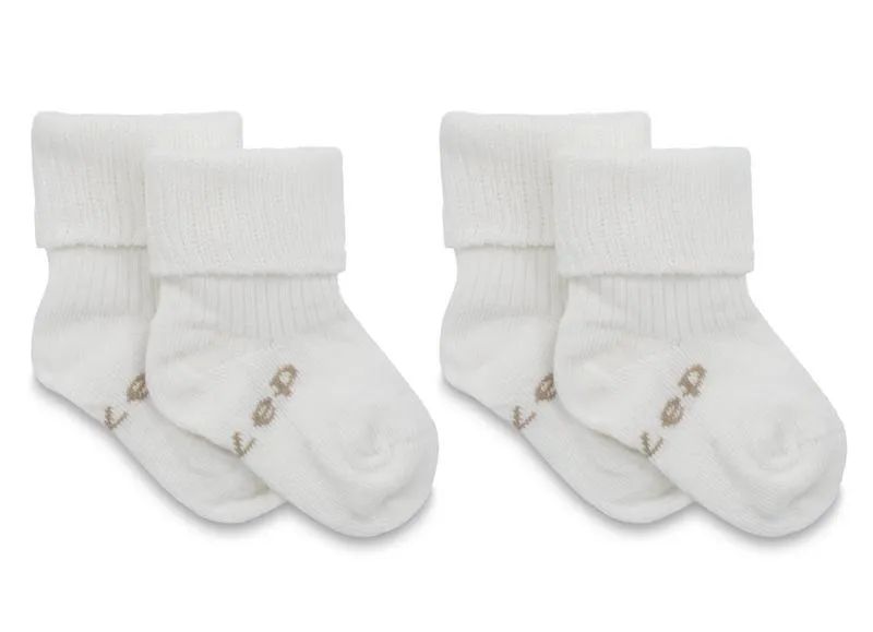 Kipkep Blijf Baby Sokjes 0-6 Mnd Offwhite/wit (2 paar)
