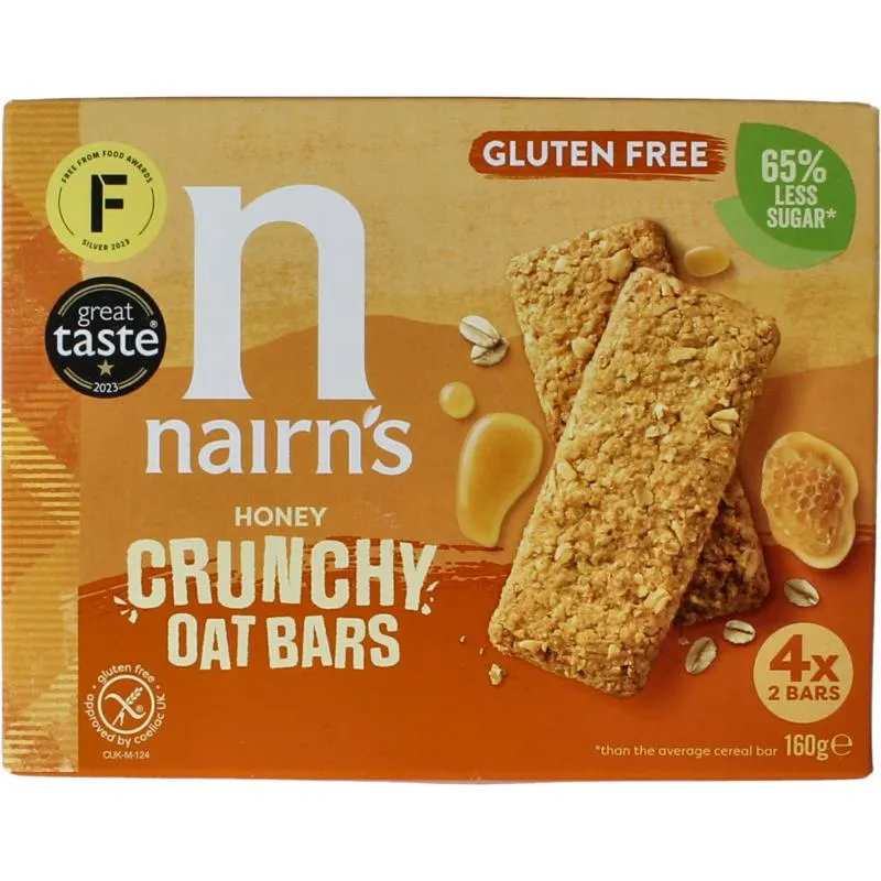 Nairns Crunchy Oat Bars Honey Glutenvrij (160 gr)