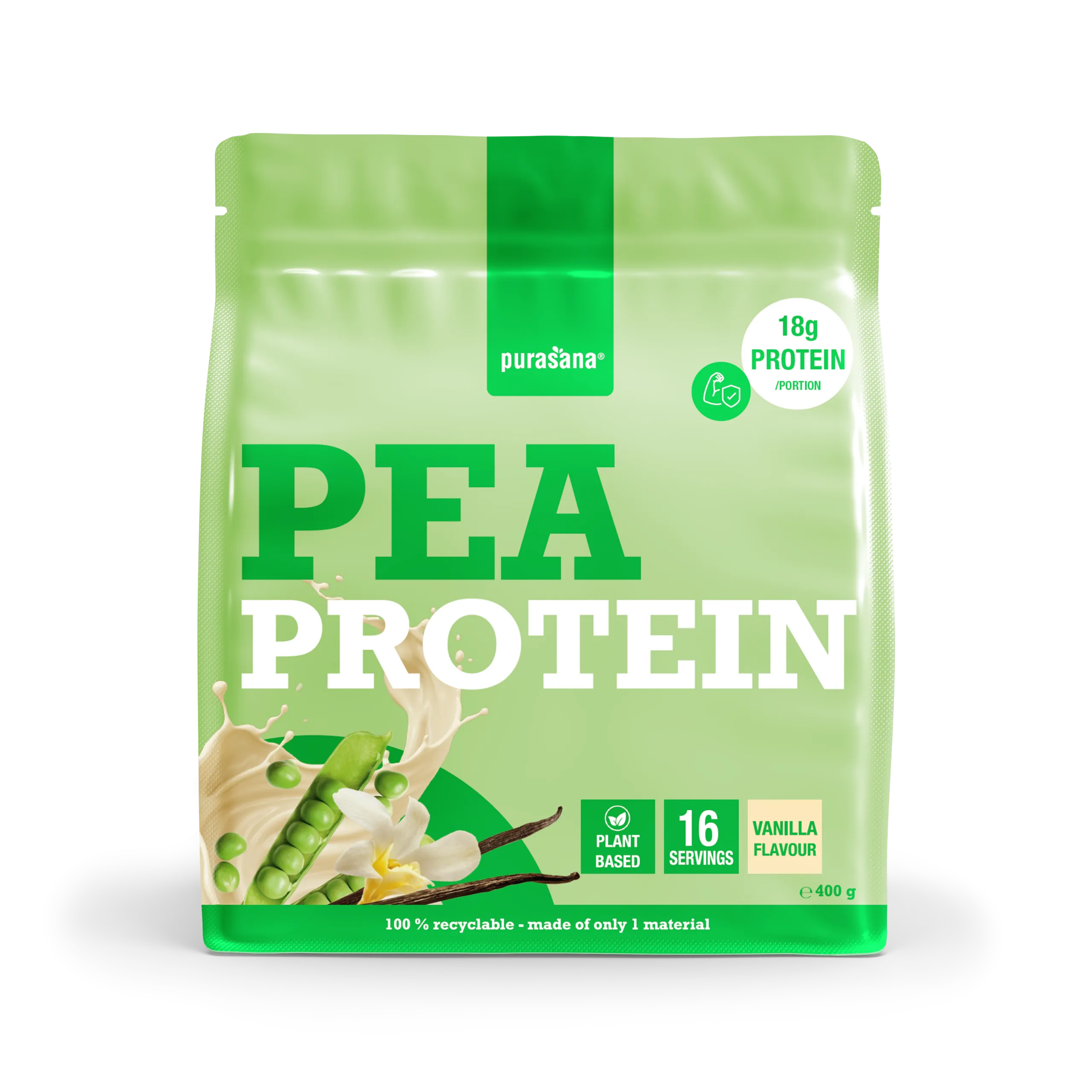 Purasana Plant Protein Erwt Vaniille (400 gr)