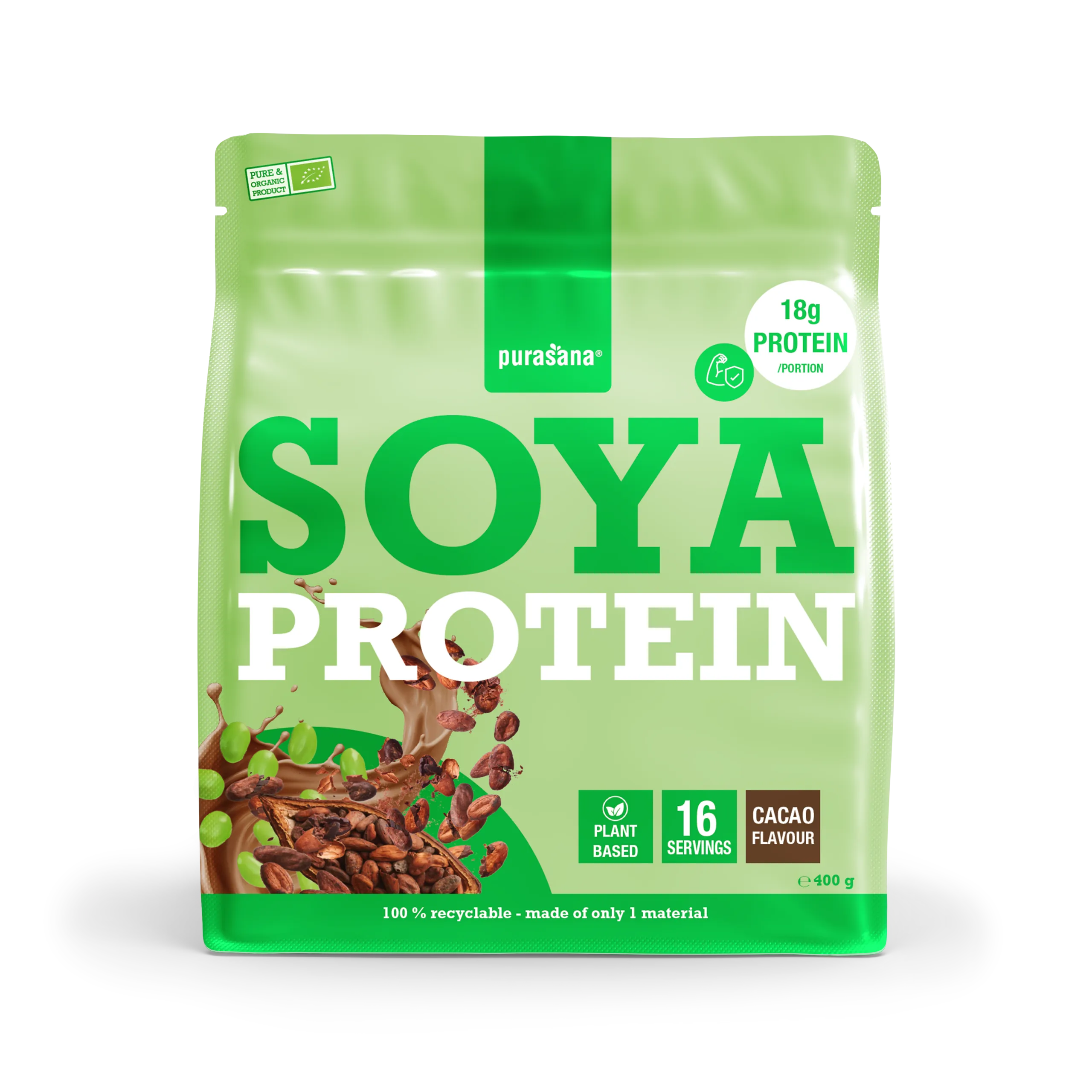 Purasana Plant Protein Soja Cacao Bio (400 gr)
