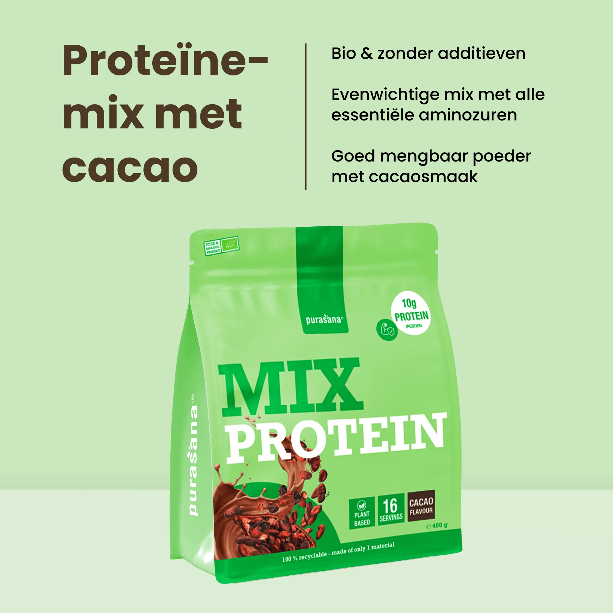 Purasana Plant Protein Mix Cacao Bio (400 gr) - image 8